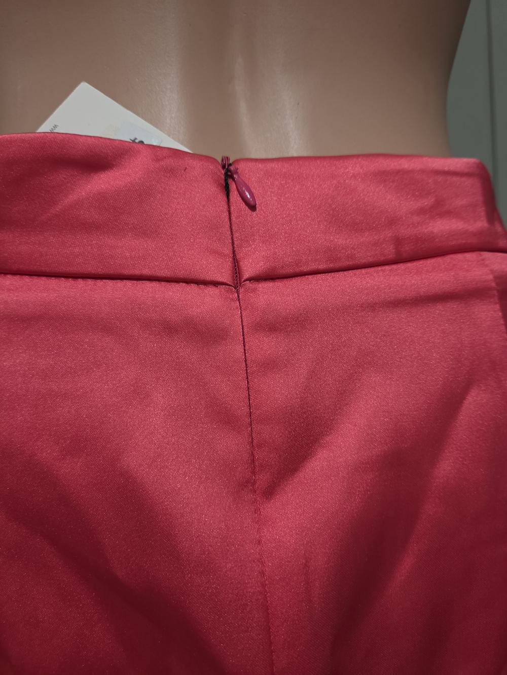 Zara NWT Coral Pink Satin Fold Over Style Mini Skirt Size S - Picture 13 of 16